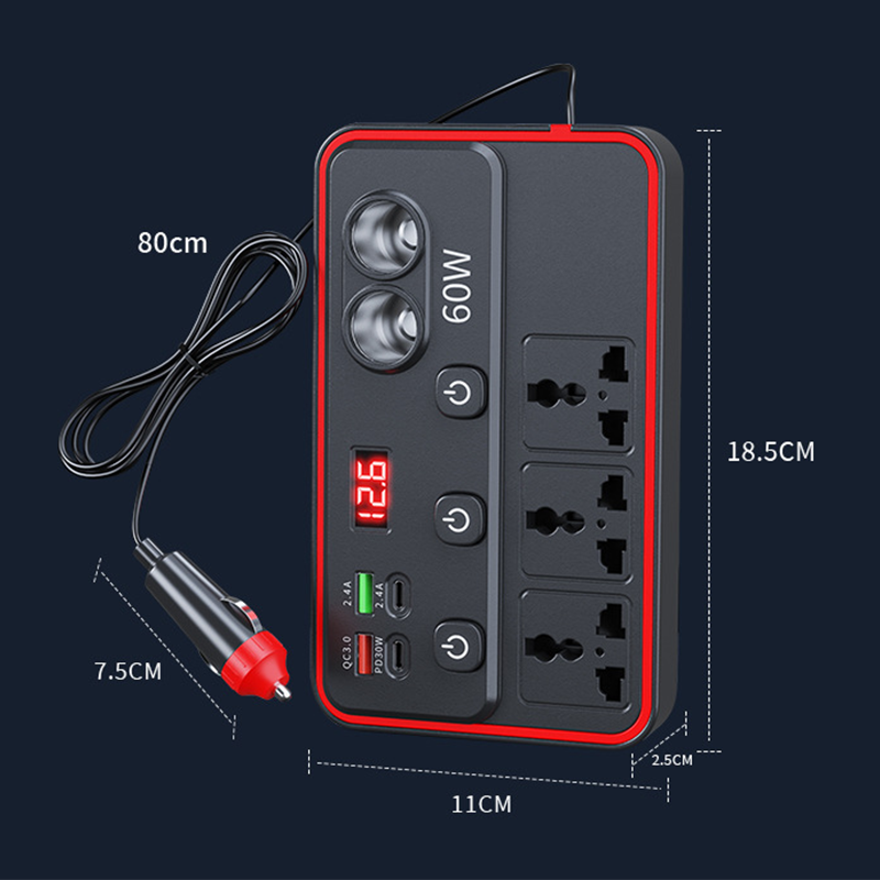 📢📢50% OFF !! ⏰Multifunctional Car Charger with AC Outlets & USB