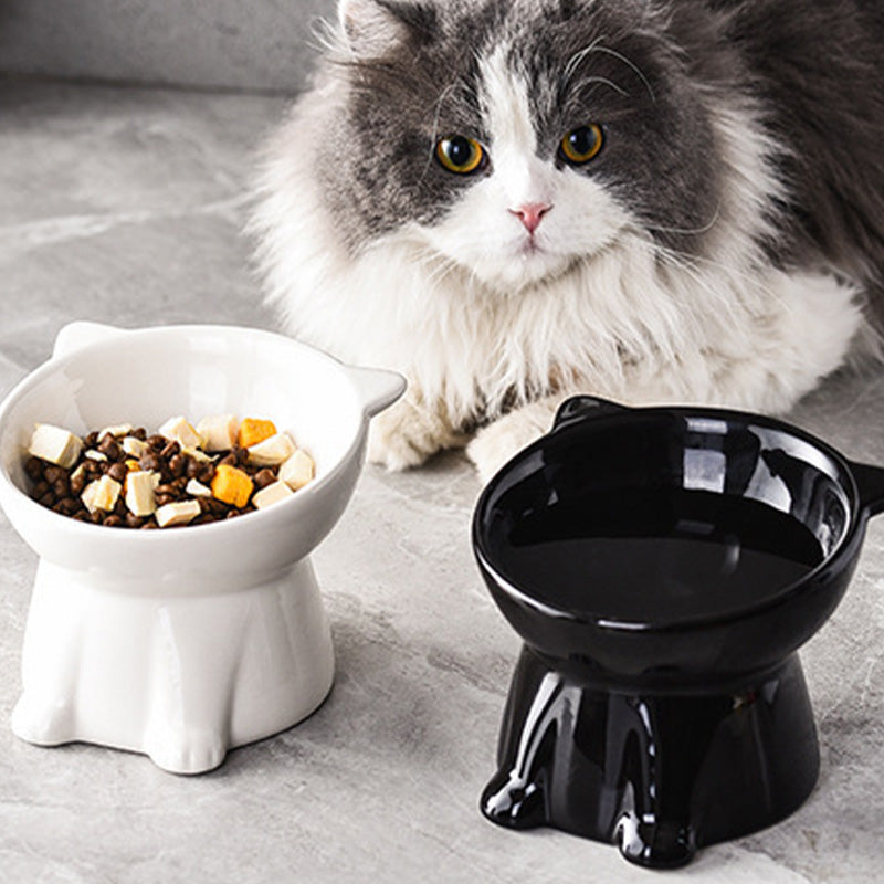 📢📢50% OFF !! ⏰Cute Cat-Ear Design Raised Pet Bowl
