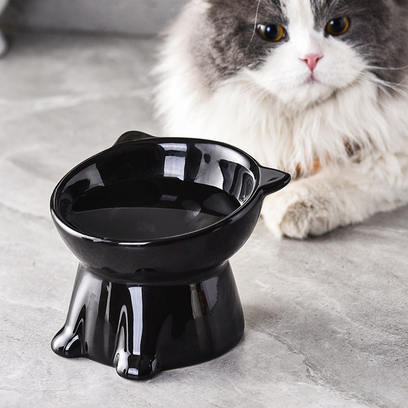 📢📢50% OFF !! ⏰Cute Cat-Ear Design Raised Pet Bowl