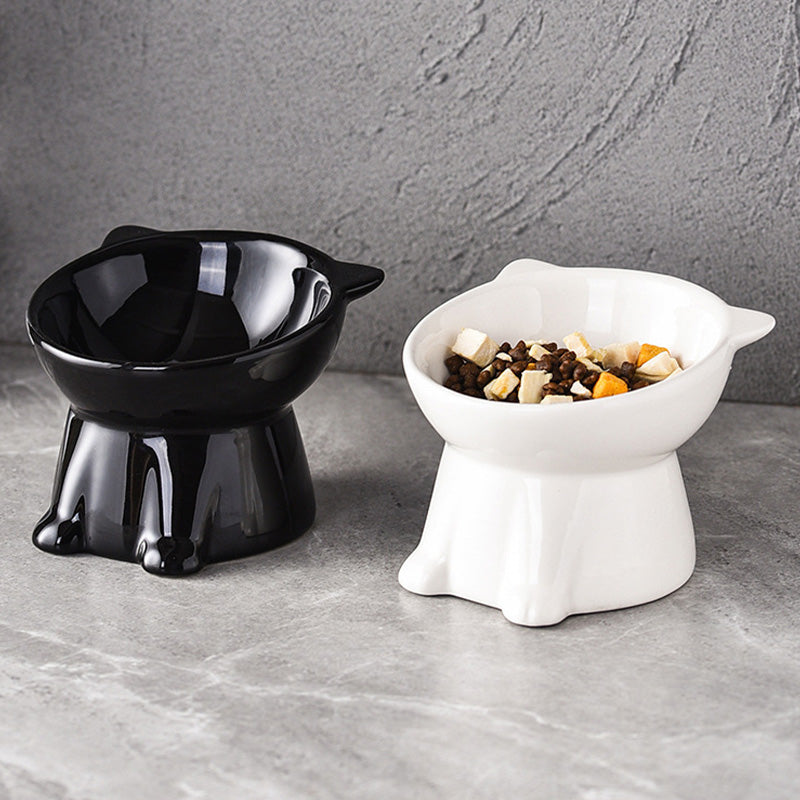 📢📢50% OFF !! ⏰Cute Cat-Ear Design Raised Pet Bowl