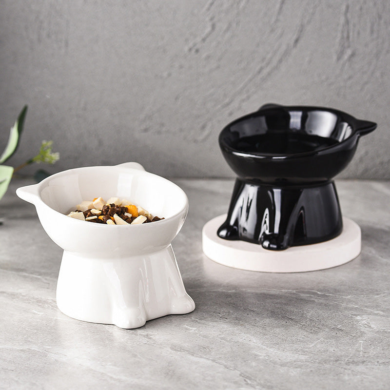 📢📢50% OFF !! ⏰Cute Cat-Ear Design Raised Pet Bowl