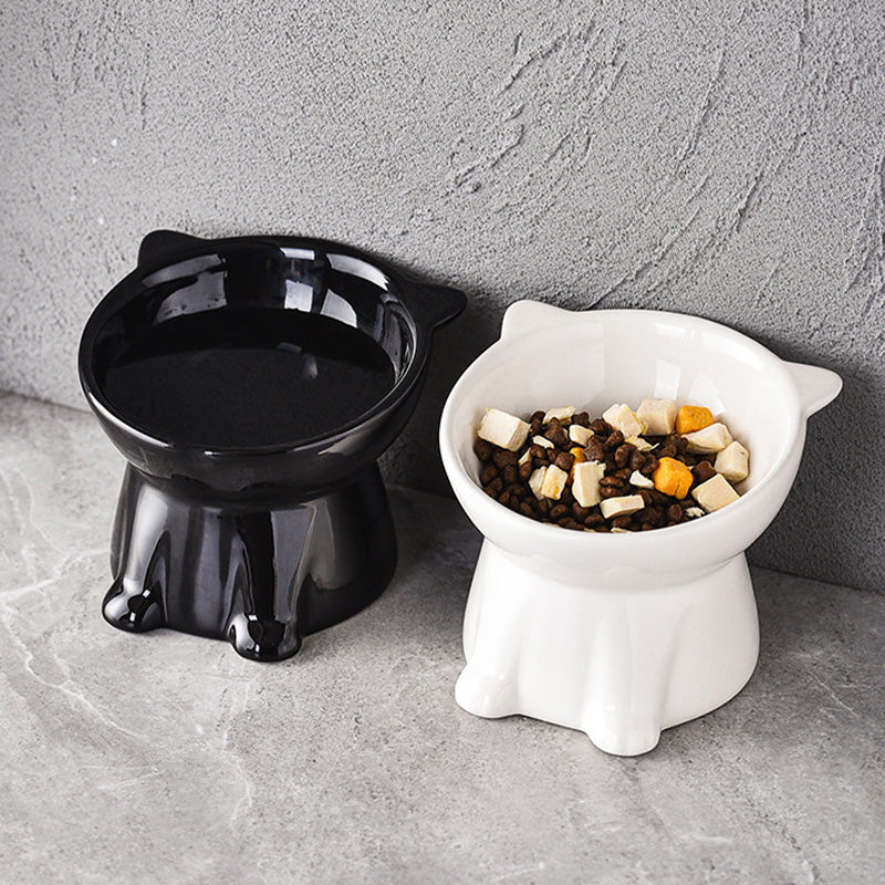 📢📢50% OFF !! ⏰Cute Cat-Ear Design Raised Pet Bowl