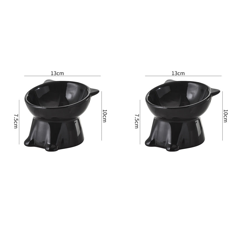 📢📢50% OFF !! ⏰Cute Cat-Ear Design Raised Pet Bowl