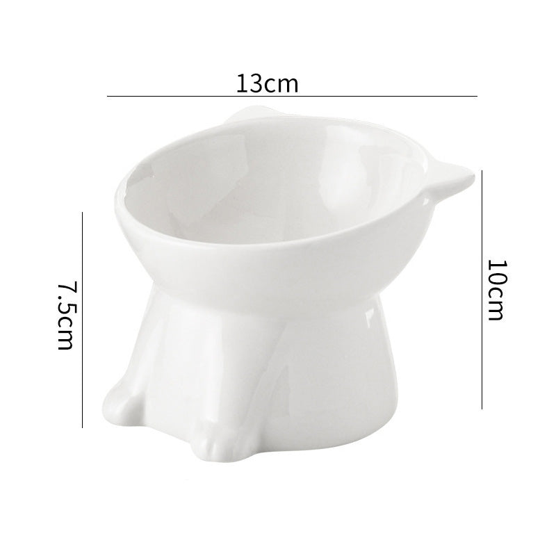 📢📢50% OFF !! ⏰Cute Cat-Ear Design Raised Pet Bowl