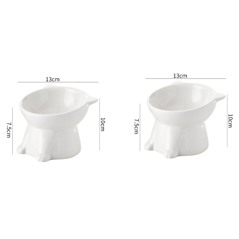 📢📢50% OFF !! ⏰Cute Cat-Ear Design Raised Pet Bowl