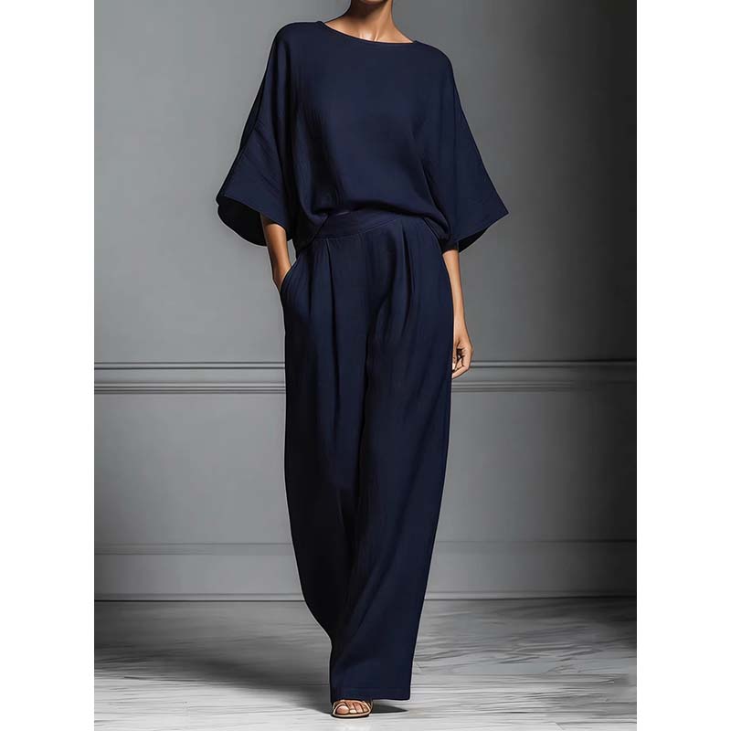 🌸 50% OFF NOW! 🌸Women's Two-Piece Loose Fit Top and Wide-Leg Pants Set