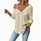📢📢50% OFF !! ⏰Women's Casual Off-Shoulder Button-Down Shirt