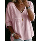 🌸 50% OFF NOW! 🌸Women's Casual V-Neck Lace Trim Top