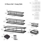 💥LAST DAY SALE 50%OFF💥No-Drill Bathroom Shelf Set 🧴🛁 – Rustproof Carbon Steel, Quick-Drain, Modular Storage