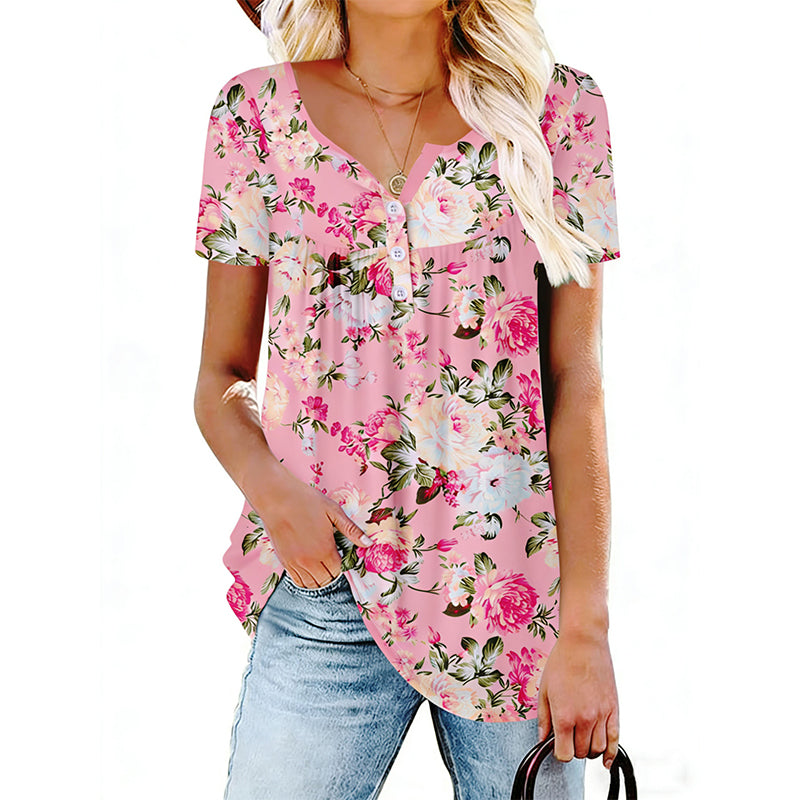 👚 LIMITED-TIME 50% OFF! ✨ Women’s Flowy Floral Button-Up Tee – Casual, Breezy, Versatile 🌸