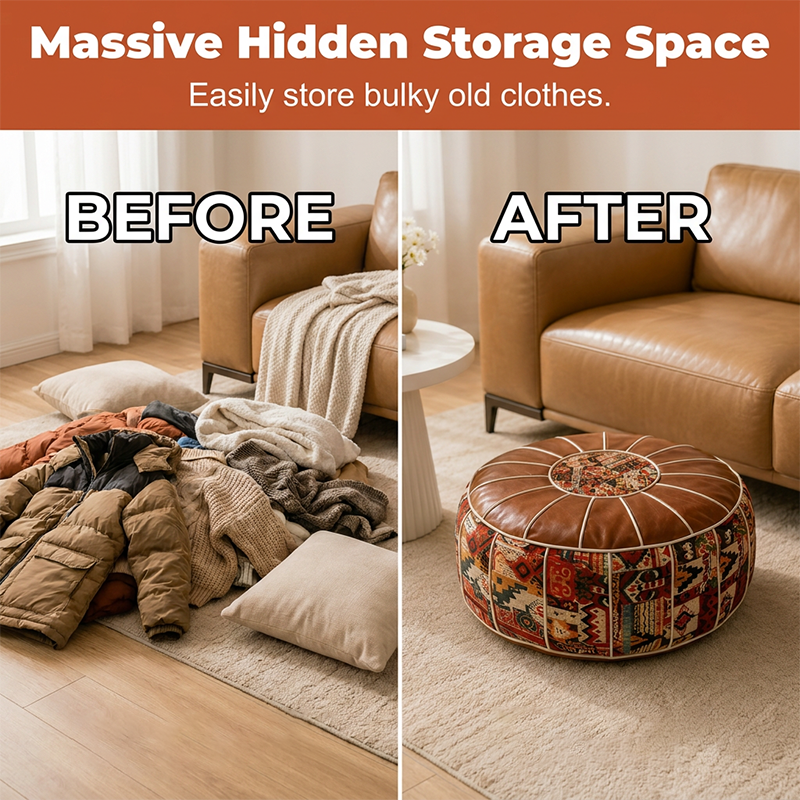 🎁NEW ARRIVAL 50% OFF! 🛋️✨ 💥Multifunctional Storage Ottoman Pouf