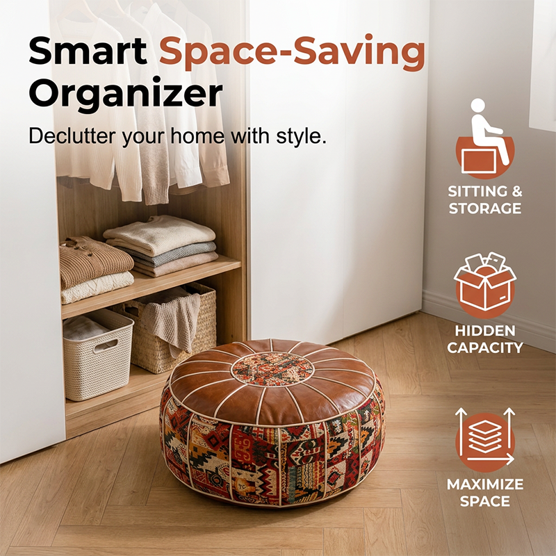 🎁NEW ARRIVAL 50% OFF! 🛋️✨ 💥Multifunctional Storage Ottoman Pouf