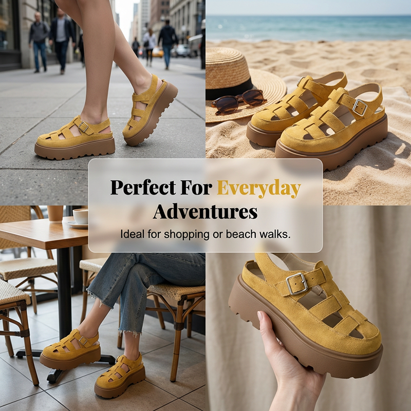 🥳2026 HOT SALE🥳💞50K+ SOLD!👡✨ 50% OFF! Platform Chunky Sandals – 5cm height boost, anti‑slip lug sole, breathable caged upper. Walk tall & comfy! 🌸💪