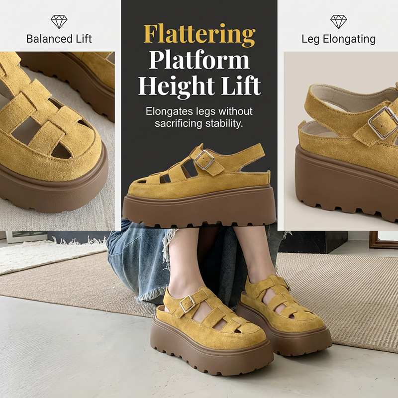 🥳2026 HOT SALE🥳💞50K+ SOLD!👡✨ 50% OFF! Platform Chunky Sandals – 5cm height boost, anti‑slip lug sole, breathable caged upper. Walk tall & comfy! 🌸💪