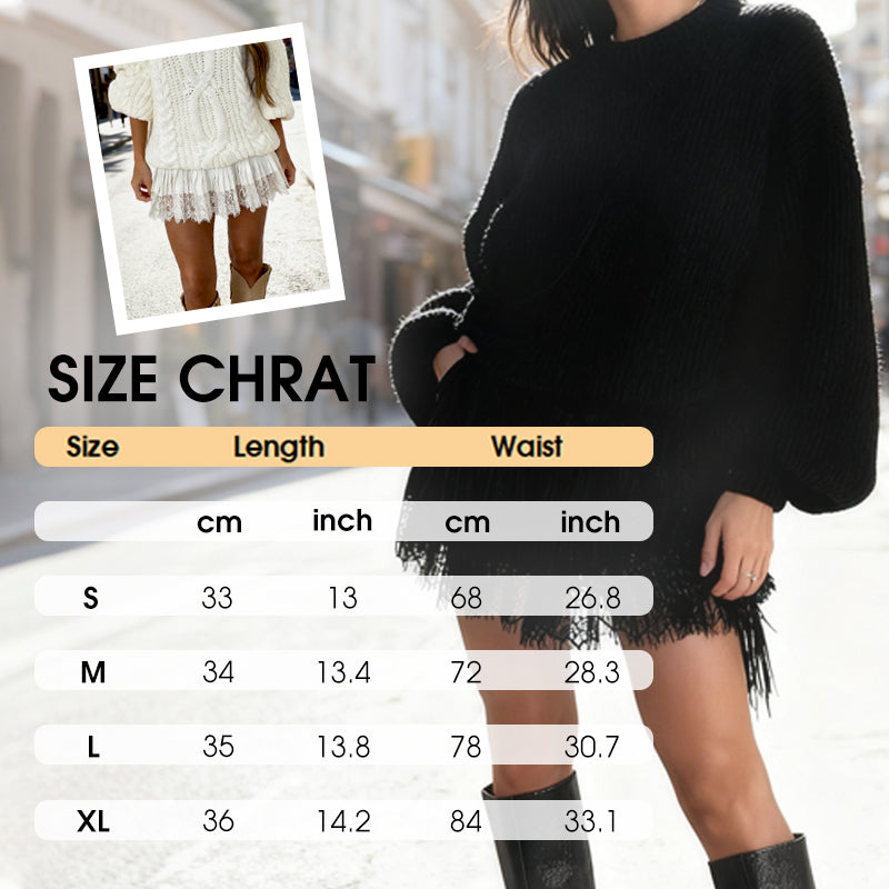 🎁2026 New Arrivals 50% OFF💥Chic Pleated Lace Trim Mini Skirt