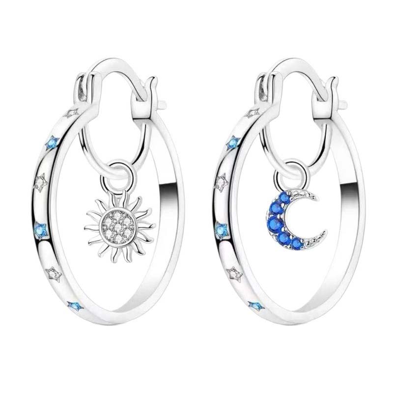 🌙 Celestial Sun & Moon Hoops – Layered, Symbolic, Hypoallergenic ✨