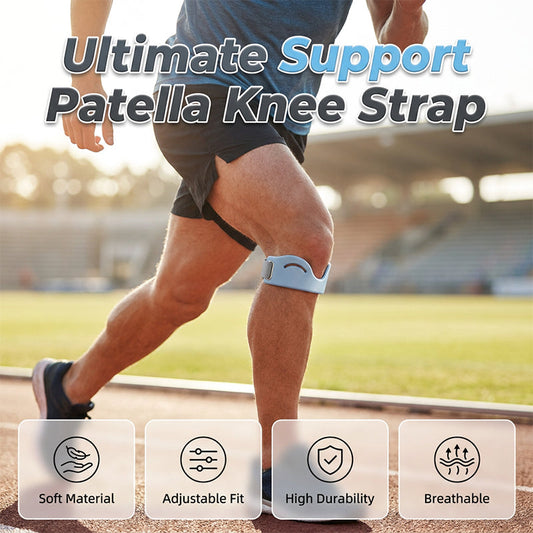 🦵💥 Patella Brace – Silicone, Shock-Absorbing, Breathable, Dual-Buckle 🏃-Q
