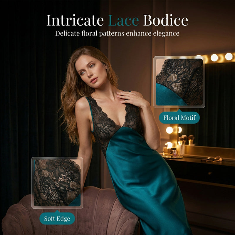 🎁2026 New Arrivals 50% OFF💥Elegant V-Neck Slip Nightdress – Silky, Flowing, Romantic 💤
