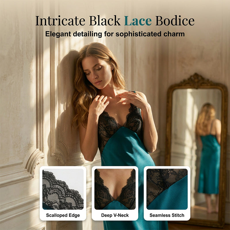 🎁2026 New Arrivals 50% OFF💥Elegant V-Neck Slip Nightdress – Silky, Flowing, Romantic 💤