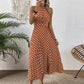 👗 LIMITED-TIME 50% OFF! ✨ Polka Dot Halter Neck Dress – Flowy, Flattering, Retro-Chic 🌼