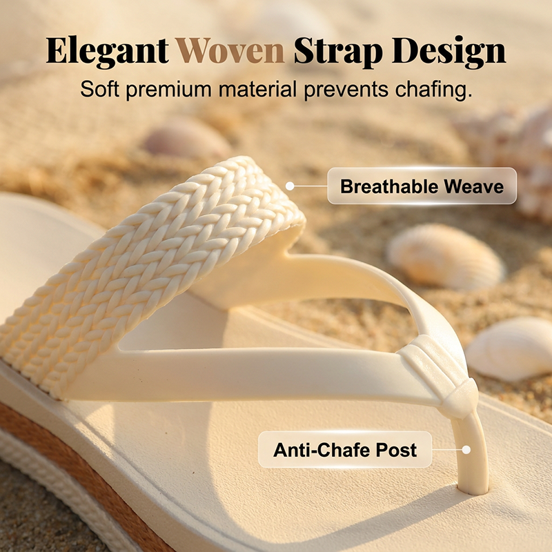 👡 50% OFF NOW! 🌸 Premium Platform Flip-Flops | Chic Woven Strap Summer Sandals | Thick Sole & Cushioned Footbed Beach Footwear