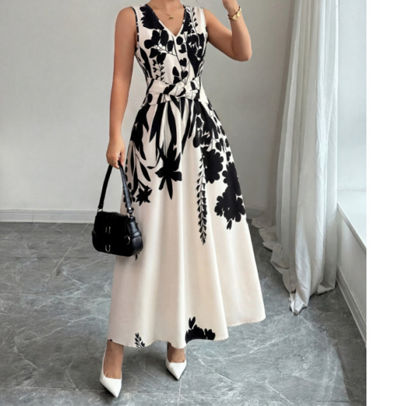 ☀️ Summer Sale 50% OFF 👗 Floral Print Maxi Dress – Chic V-Neck, Defined Waist & Effortless Everyday Elegance 🌼