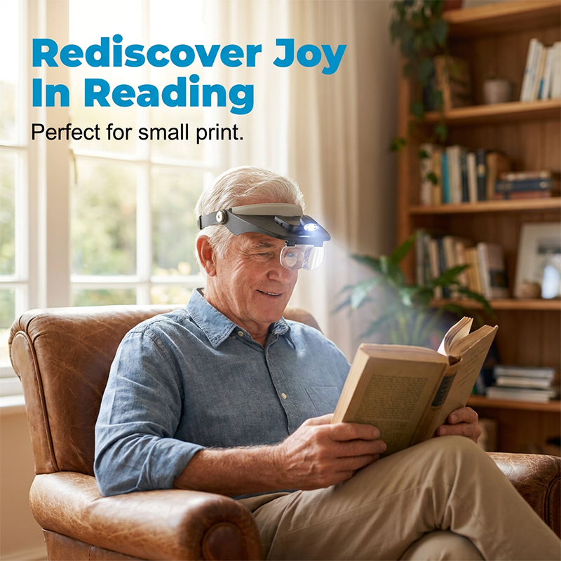 🔬 LIMITED-TIME 50% OFF! 💥 LED Headband Magnifier with 4 Lenses – Hands-Free, Precision Zoom, Built-In Light ✨