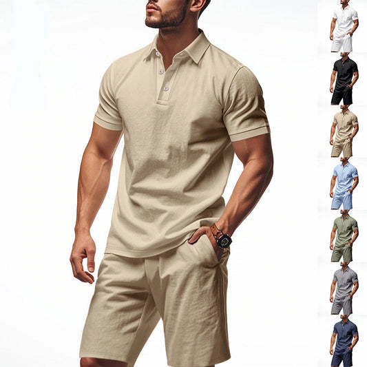 👕 50% OFF NOW! 🌴 Men's Casual Top & Shorts 2-Piece Set – Breathable & relaxed fit – Perfect for summer, beach or lounging – easy matching style 🩳☀️