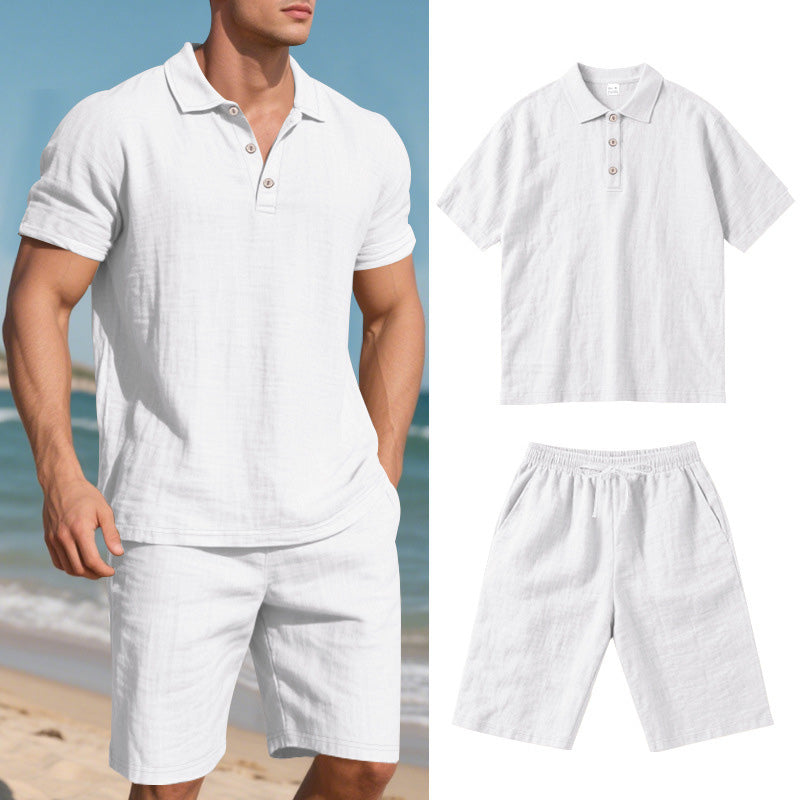 👕 50% OFF NOW! 🌴 Men's Casual Top & Shorts 2-Piece Set – Breathable & relaxed fit – Perfect for summer, beach or lounging – easy matching style 🩳☀️