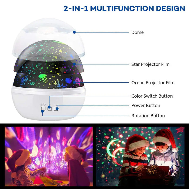 🌌 50% OFF NOW! ⭐ 2-in-1 Rotating Star Projector Night Light – Soothing starry projection, calming colors & rotating effect – Perfect for kids’ rooms & relaxation 🌙