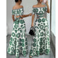 🌺 LIMITED-TIME 50% OFF! 💥 Women's Off-Shoulder Midi Dress – Daisy Print, Waist Cutout & Flattering Flowy Fit – Tropical Chic 💃