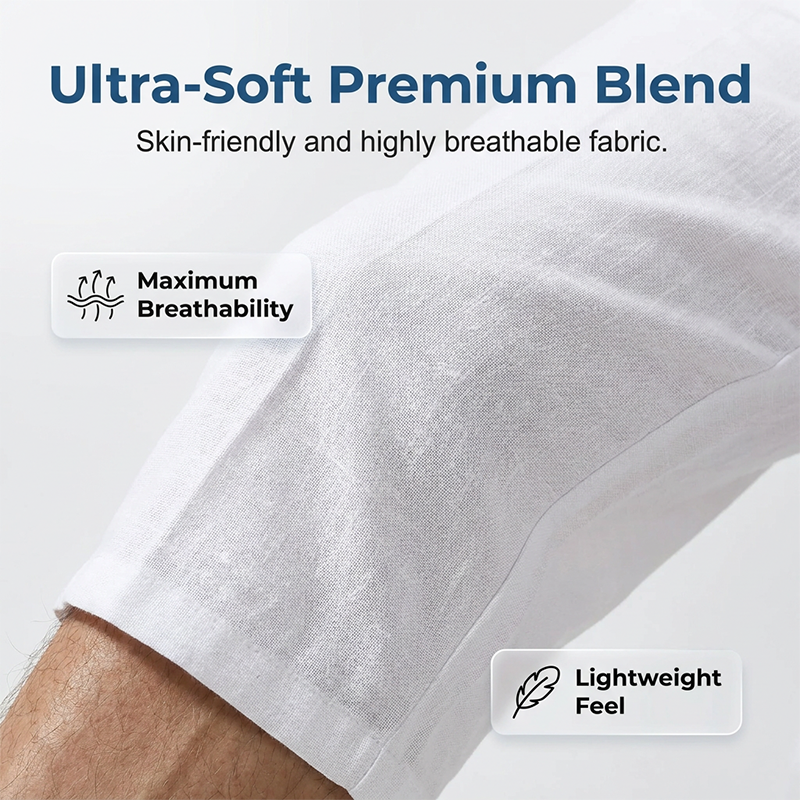 👖Men's Breathable Linen Blend Capri Pants | Adjustable Drawstring Summer Trousers with Deep Pockets - Limited 50% OFF
