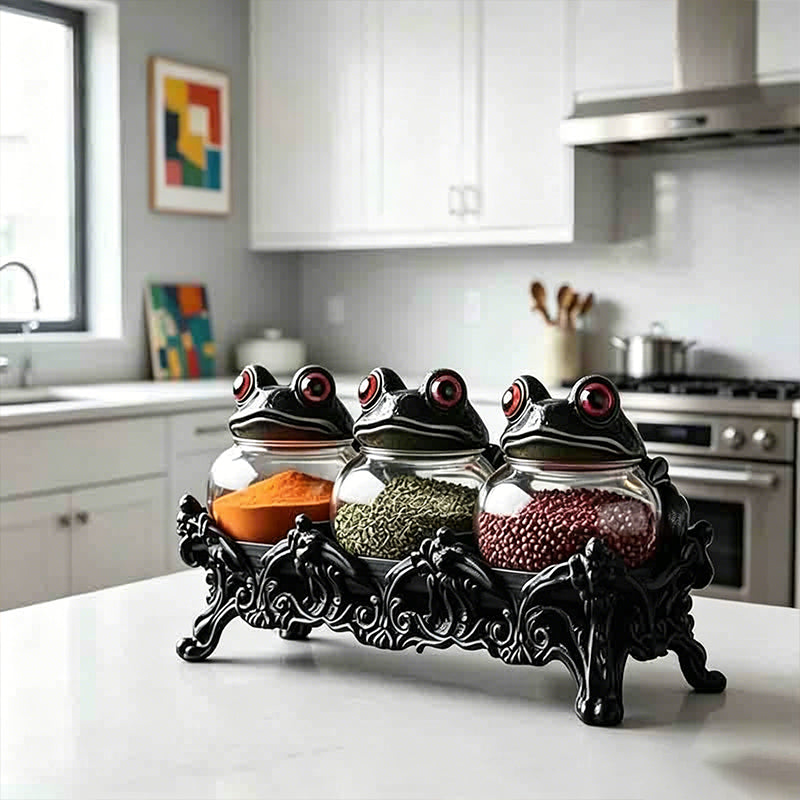Mystical Frog Shaped Spice Jars