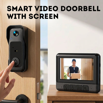 📹 50% OFF NOW! 🏆Wireless Smart Video Doorbell with Display Screen – 1080P HD & two-way audio – Motion detection, night vision & easy install – perfect for home security 🔔📱✨