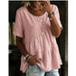 👚 50% OFF NOW! 🌸 Women's Short Sleeve Tiered Tunic Top – Lightweight & flowy – Perfect for summer layering or casual chic – comfortable and feminine ✨🌿