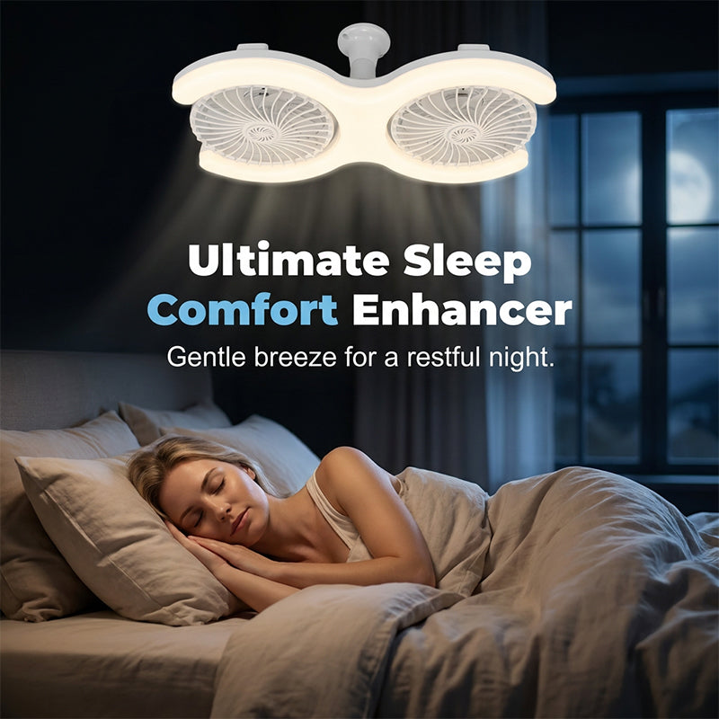 💡🌀 50% OFF! Double-head LED ceiling fan with light – 2 independent heads, 3 speeds, and remote control – Perfect for large rooms ✨