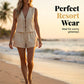 Women's Summer Tie-Front Vest and Shorts Set