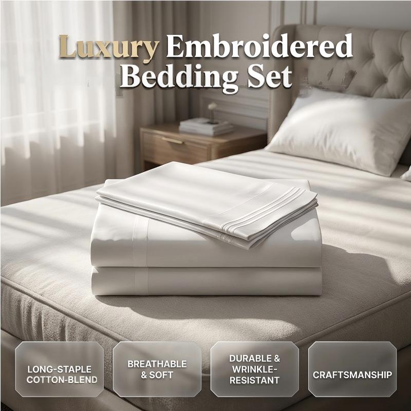 🎁2026 New Arrivals 50% OFF💥Luxury Embroidered European Bedding Set – Soft fabric & elegant design – Adds a refined touch to any bedroom – comfortable and breathable 🌙🌸
