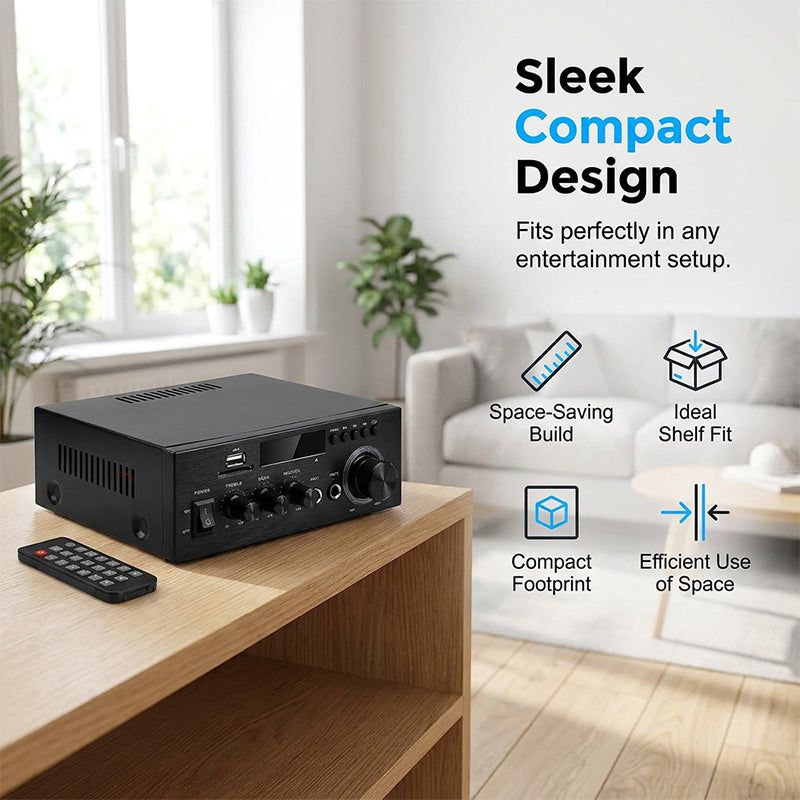 🎤 Digital Karaoke Amplifier with Bluetooth & USB — Hi-Fi Stereo Sound, Echo Control