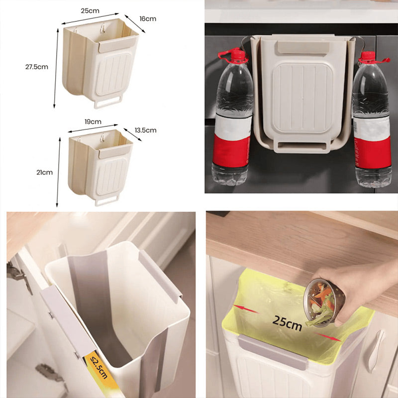 🗑️ Save Counter Space While You Prep – Collapsible Hanging Bin for Food Waste. Easy Rinse. Half Price. Free UK Delivery