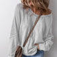 📢📢50% OFF !! Women's Waffle Knit Long Sleeve Top | Casual Round Neck & Loose Fit Pullover | Soft Wrinkle-Resistant Basic Tee for Office & Weekend
