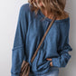 📢📢50% OFF !! Women's Waffle Knit Long Sleeve Top | Casual Round Neck & Loose Fit Pullover | Soft Wrinkle-Resistant Basic Tee for Office & Weekend