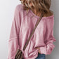 📢📢50% OFF !! Women's Waffle Knit Long Sleeve Top | Casual Round Neck & Loose Fit Pullover | Soft Wrinkle-Resistant Basic Tee for Office & Weekend