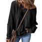 📢📢50% OFF !! Women's Waffle Knit Long Sleeve Top | Casual Round Neck & Loose Fit Pullover | Soft Wrinkle-Resistant Basic Tee for Office & Weekend