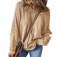📢📢50% OFF !! Women's Waffle Knit Long Sleeve Top | Casual Round Neck & Loose Fit Pullover | Soft Wrinkle-Resistant Basic Tee for Office & Weekend