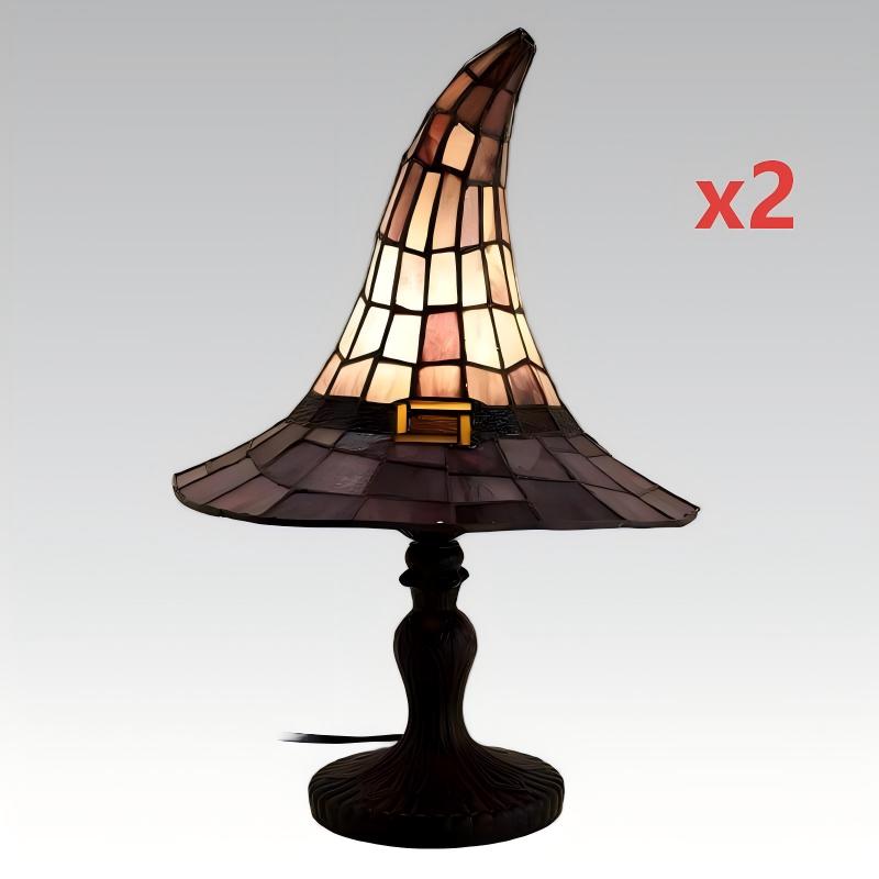 🧙‍♀Enchanting Ambiance Stained Glass Witch Lamp