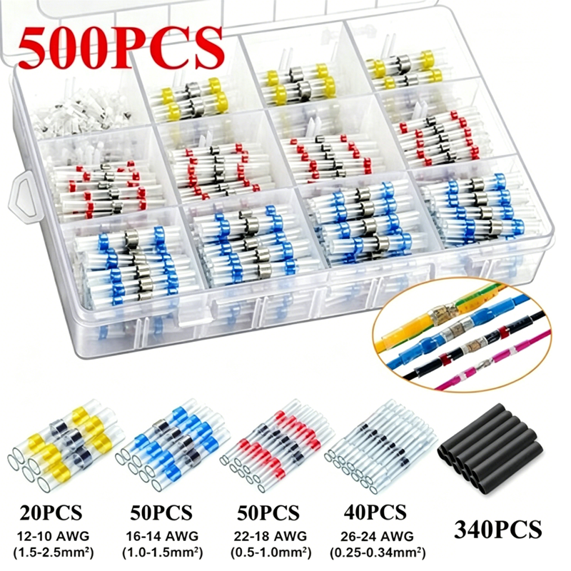 500pcs-Waterproof Solder Seal Wire Connectors Kit