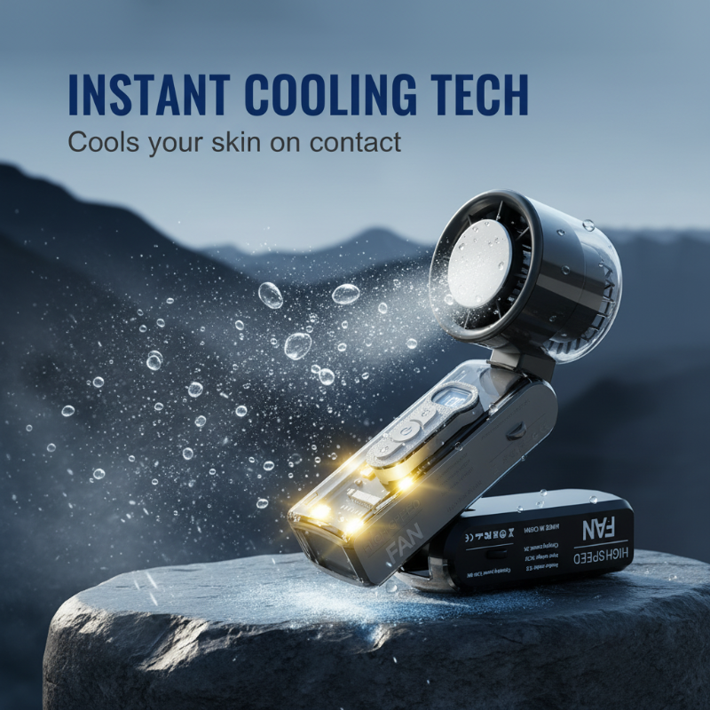 High-Speed Folding Cooling Fan with LED Light