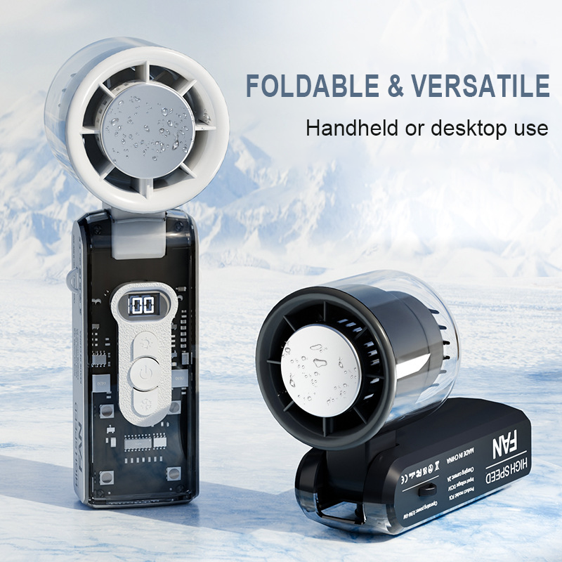 High-Speed Folding Cooling Fan with LED Light