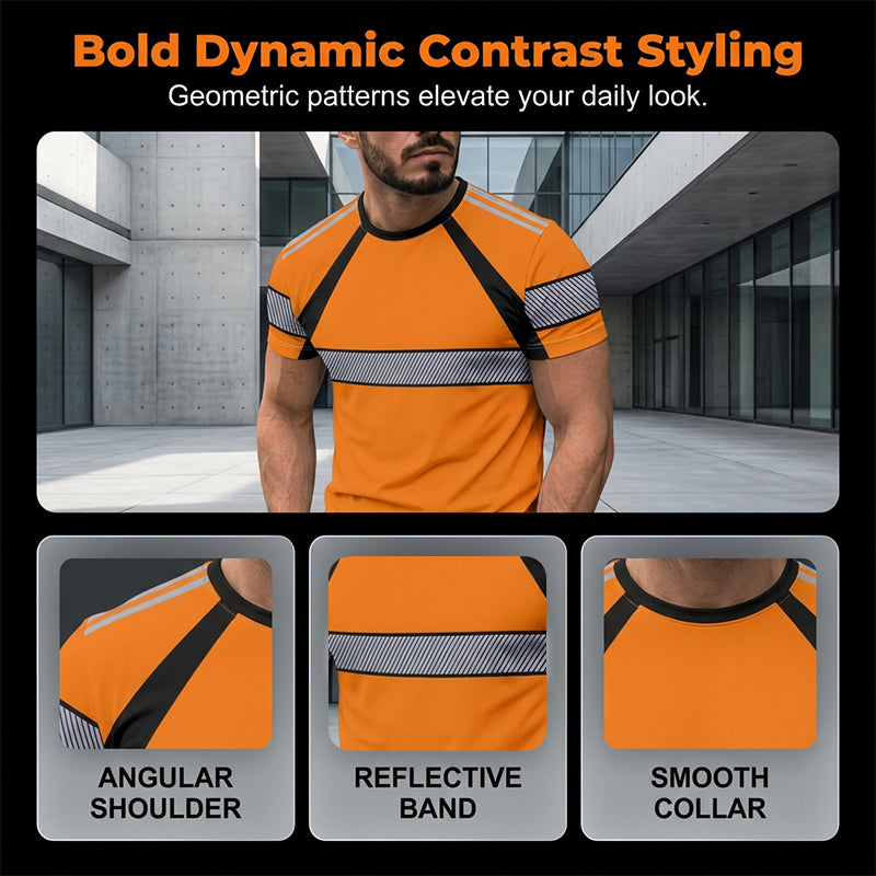 🔥Exclusive 50% OFF | Men's 3-Pack Cooling Activewear Shirts | Breathable Moisture-Wicking Gym Tops | Dynamic Contrast Short Sleeve T-Shirts for Running & Training